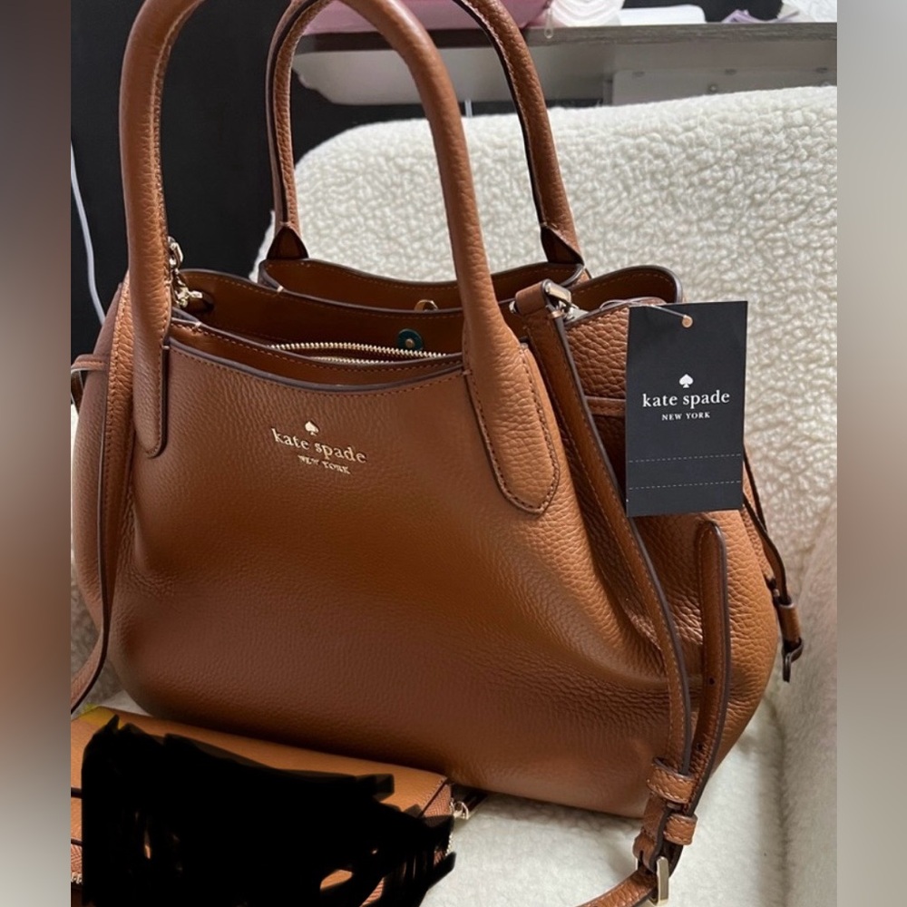 Kate Spade♠️-Large Leather Dumpling Satchel-Ginger*PURSE AND DUSTY ONLY* - Picture 2 of 4